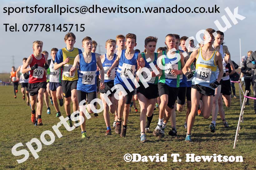 Boys under-15s Northern Cross Country  Championships, Pontefract. Photo: David T. Hewitson/Sports for All Pics